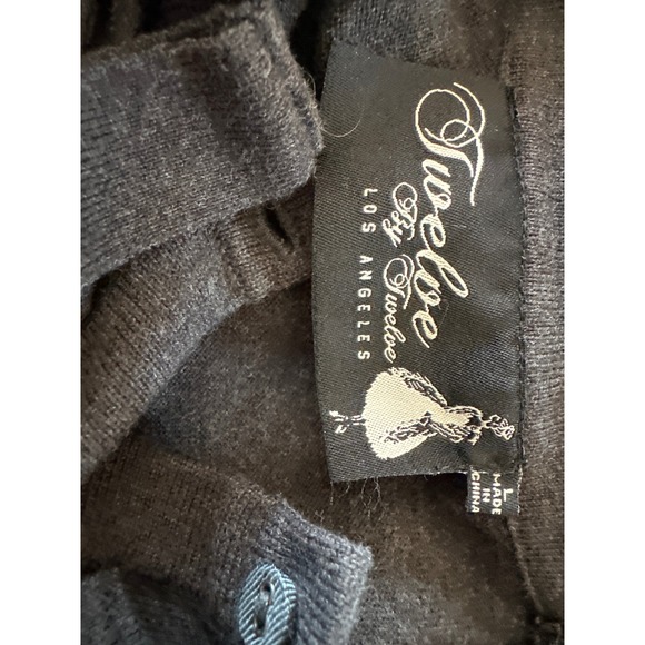 Twelve by Twelve Charcoal Gray Cardigan L librarian fairygoth whimsigoth - Picture 7 of 7